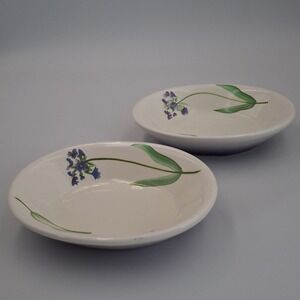 Springmaid Royale Lily of the Nile Ceramic Bathroom Soap Dish Set Of 2 Purple